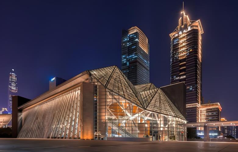 深圳福田中心區(qū)地標(biāo)建筑圖書(shū)館夜色 深圳福田中心區(qū)地標(biāo)建筑圖書(shū)館夜色